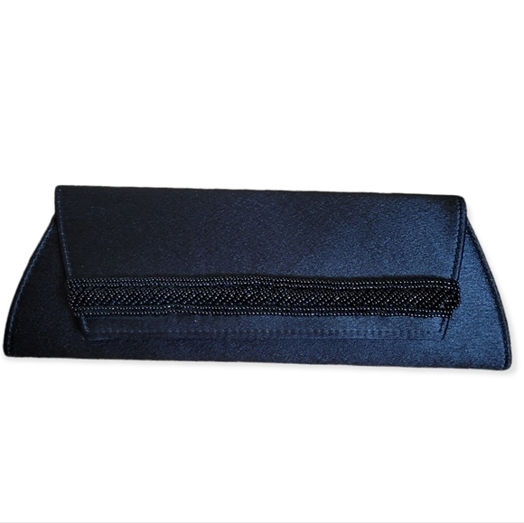 VINTAGE Satin and Beaded Evening Clutch - Picture 1 of 4